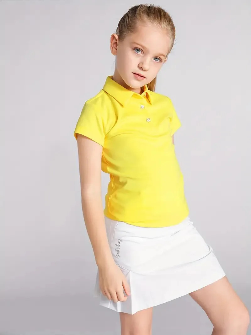 Summer Girls Golf Training Competition Team Children Tops Short Sleeve Clothes Women T Shirt Polo Kids Short-sleeved Shirts Tee 250319