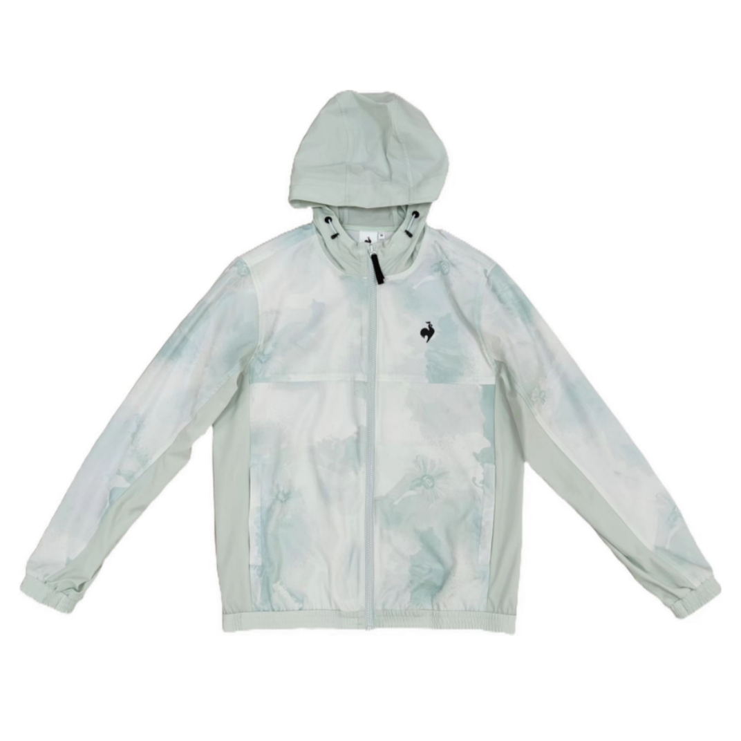 Light Green Tie-dye Hooded Sports Jacket Print Active Running Hoodie Loose Tracksuits Zip Up Sweatshirts Outdoor Outerwear Gym Clothes