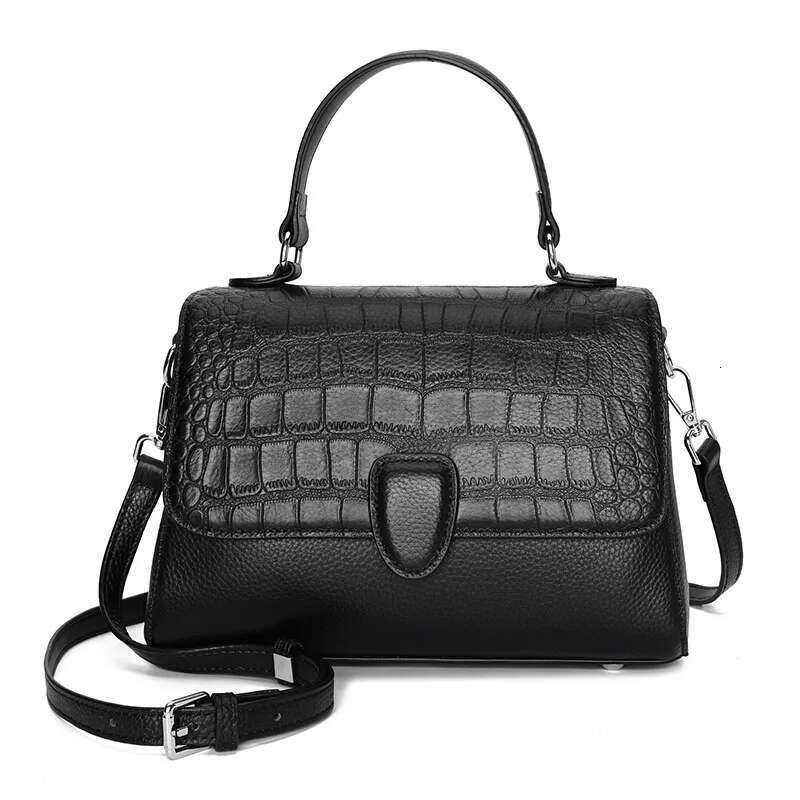Aidrani New Crocodile Patterned Handbag For Women, Made Of Cowhide Material, Can Be Worn On One Shoulder Or Crossbody