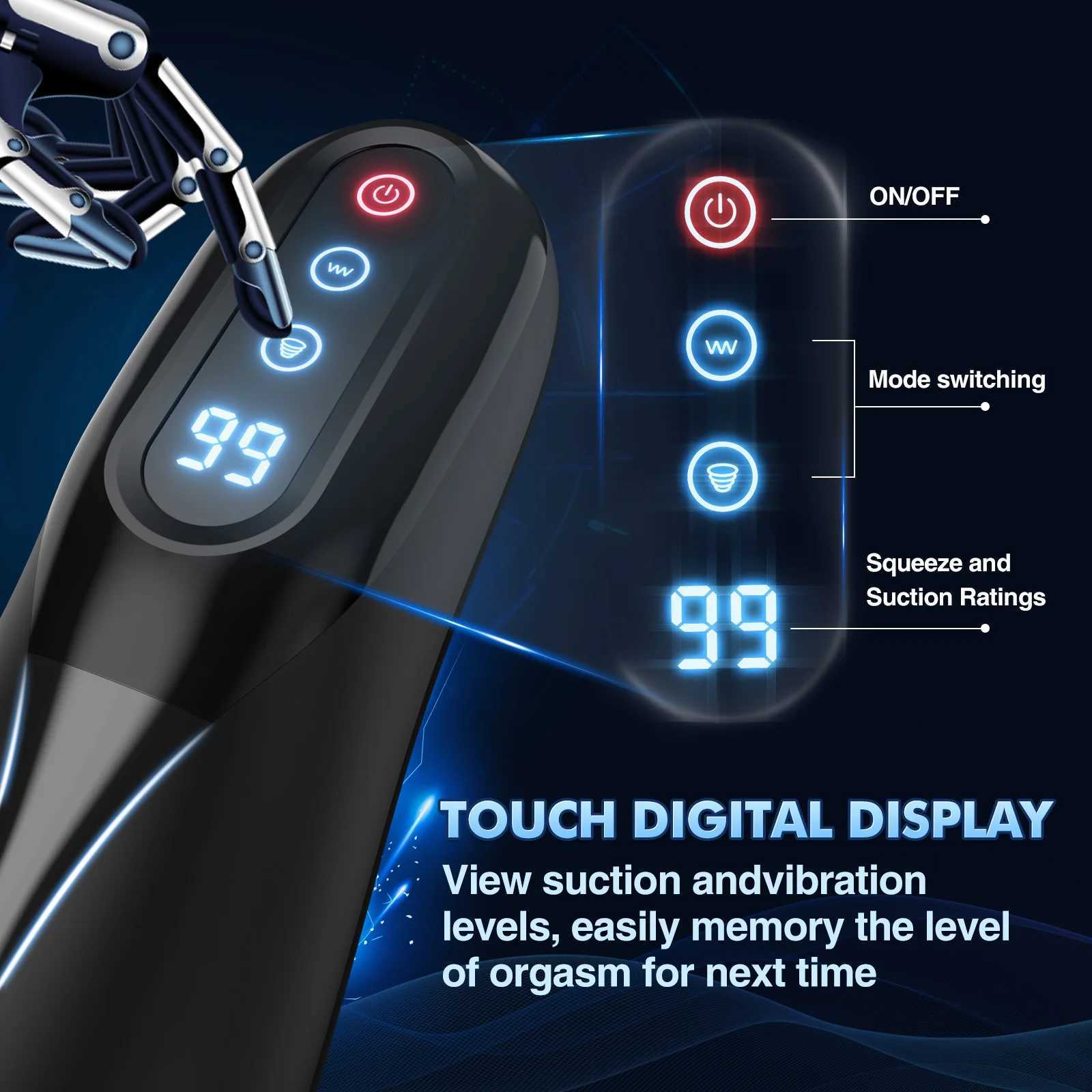 Automatic male masturbator with Mastuabors toy for penis stimulation 9-suction vibration electric masturbationXJ250319
