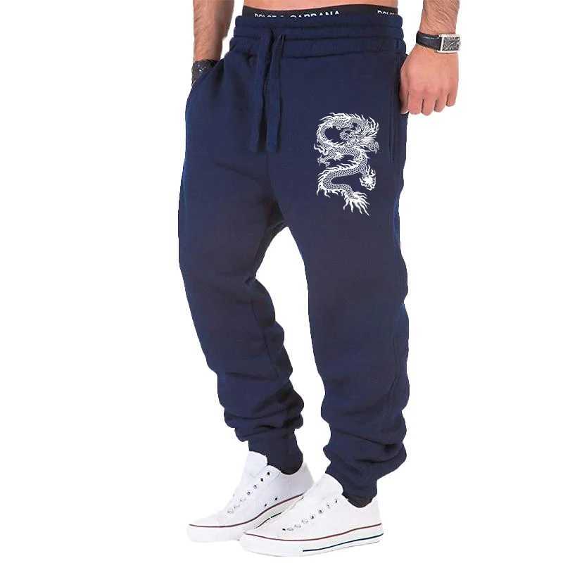 New Fashion dragon print Joggers Men Body Building Gyms Pants Outdoor Casual Sweatpants Sports Fitness Trousers X250319