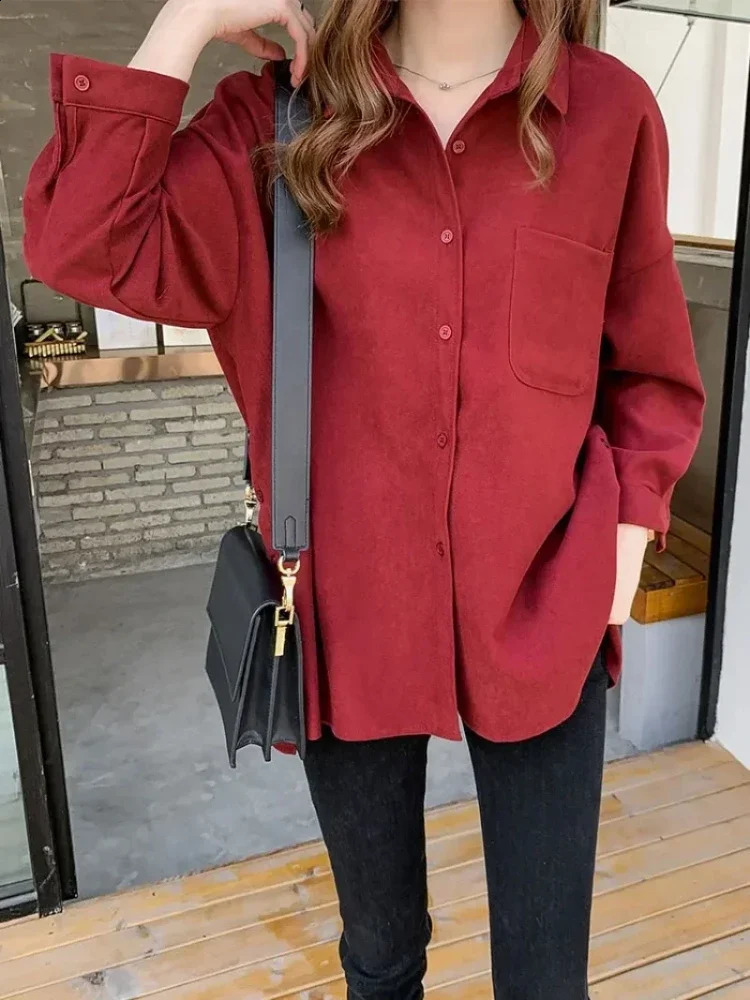 Plus Size Korean Style Blouses Long Sleeve Clothes Office Autumn Shirt Womens Shirts Winter Elegant Female 250319