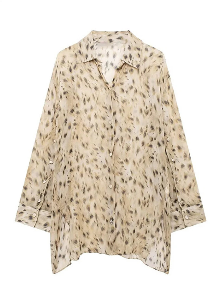 Leopard Turn-down Collar Women Shirt Sets Long Sleeve Single Breasted Lady Top Set Autumn Fashion Wide Leg Female Pant Suit 250319