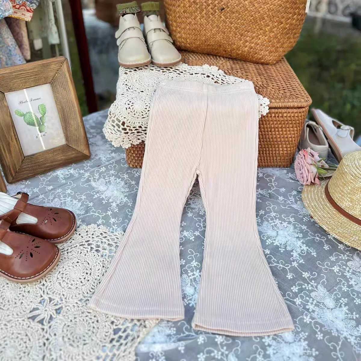 Childrens Pants Solid Color Childrens Pants Baby Korean Casual Bell Bottom Girls Pants Childrens ClothingT250318