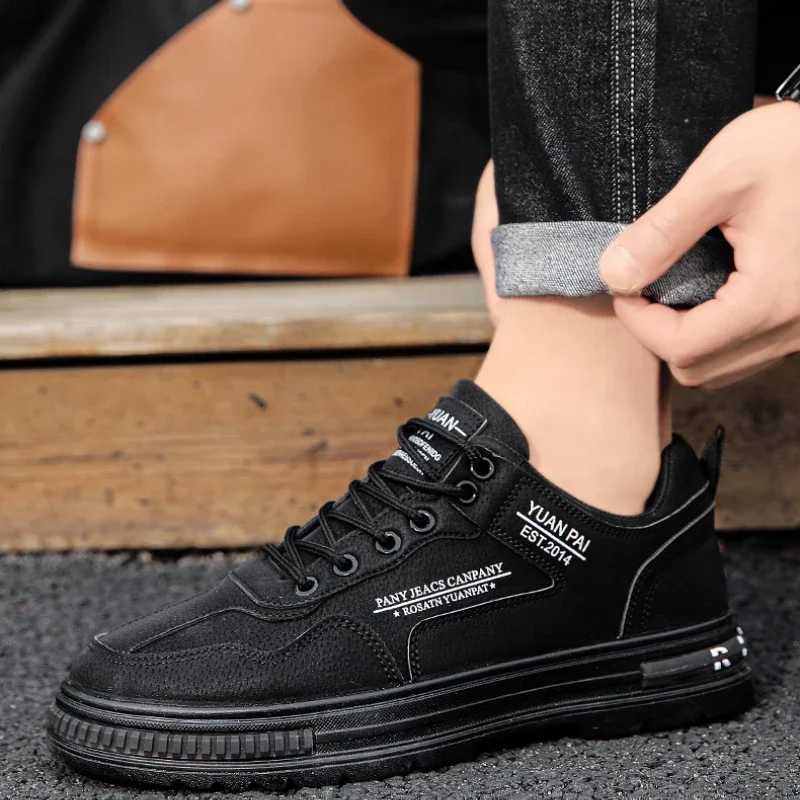 Mens Shoes Outdoor Sneakers Platform Lace-up Hiking Shoes Fashion Comfortable Men Work Shoes Flat Lightweight Casual Shoe Tenis Z250319