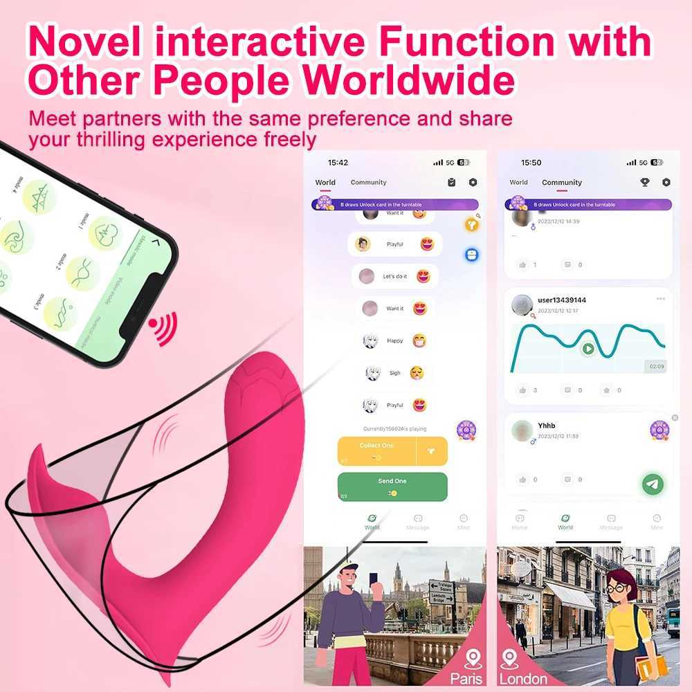 Bluetooth wearable vibrator G-spot negative vaginal massage massager vibrator female vibration underwear sex toy W250319