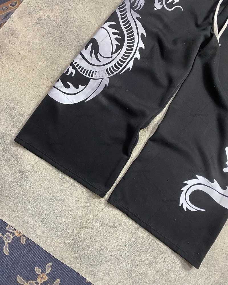 New Chinese Style Dragon Print Fashion Loose Wide Leg Pants Men Retro Harajuku Y2K Casual Versatile Oversized Sweatpants Women X250319