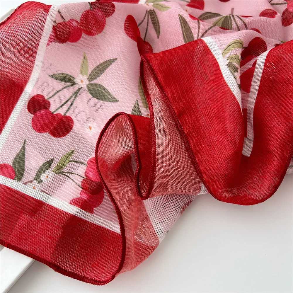 55cm Womens Cotton Linen Spring and Summer Square Scarf Suitable for Korean Fashion Band Fashion Decoration Hair Flower Neck Scarf X250319