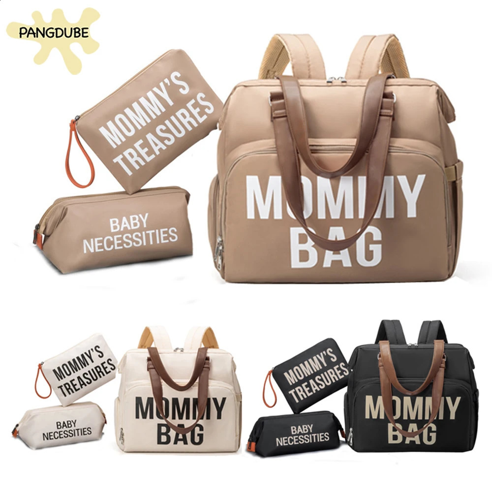 PANGDUBE 3pcs/set Mom Bag Large Capacity Diaper Bag Handbag Backpack for Father Baby Nappy Bag Maternity Bags Dad Backpack 250319