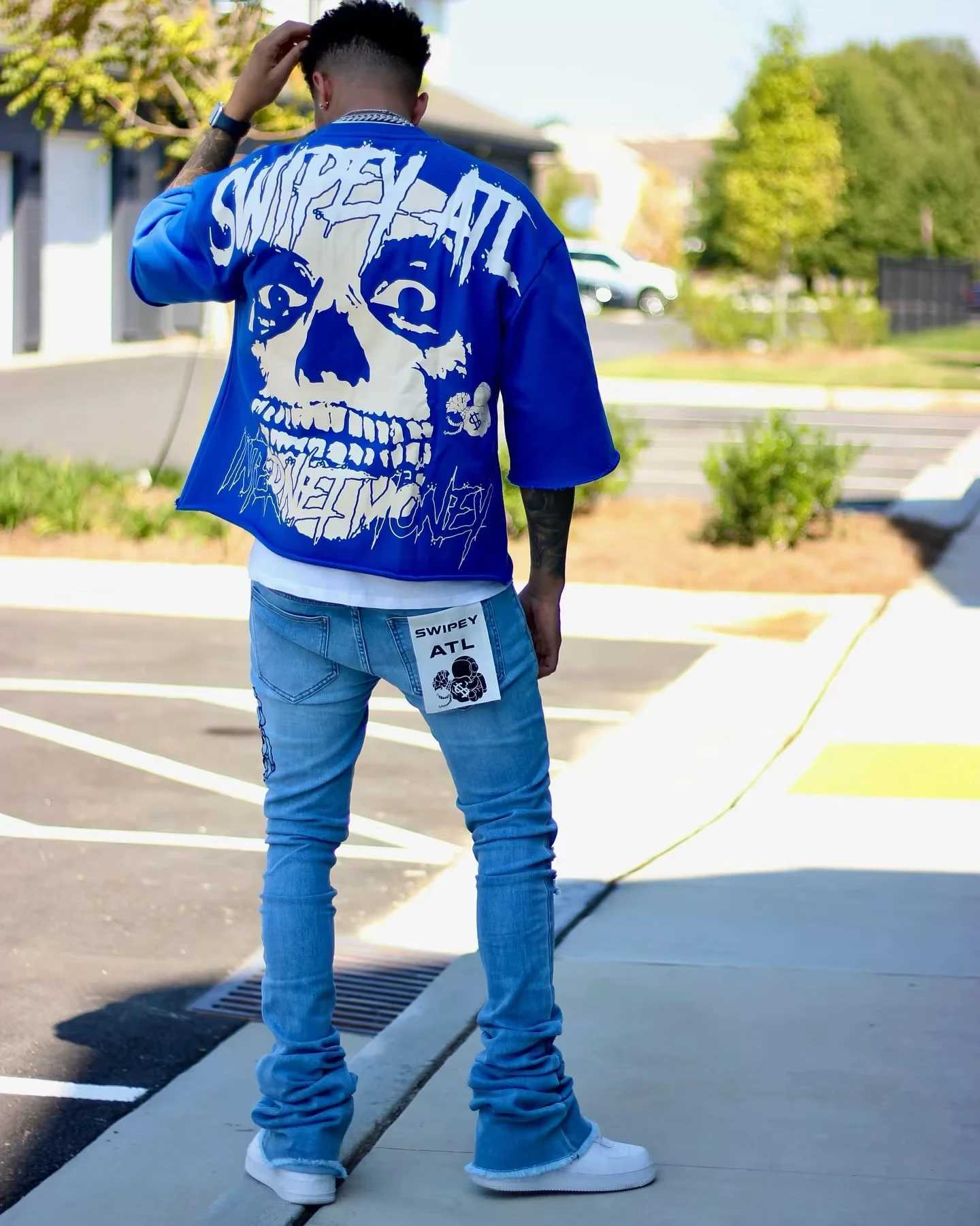 Y2K retro Gothic skull pattern T-shirt for men oversized casual pure cotton short sleeved T-shirt for women tailored top for womenT250318