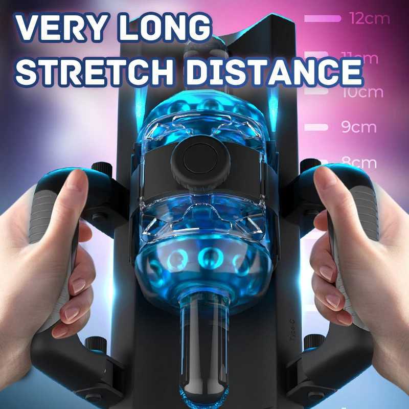 THRUSTING King 12cm 6-section fixed point telescopic male masturbator one click explosive masturbator cup coach sex toyXJ250319