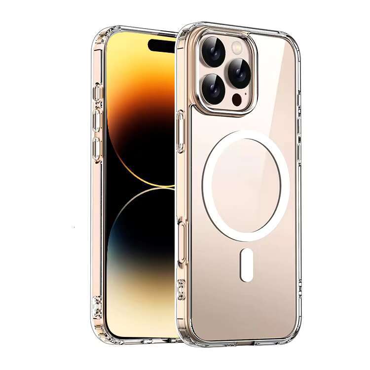 Us Stock Shockproof Clear Transparent Silicone Phone Case for Iphone 16 Support Wireless Charging Magnetic Back Cover