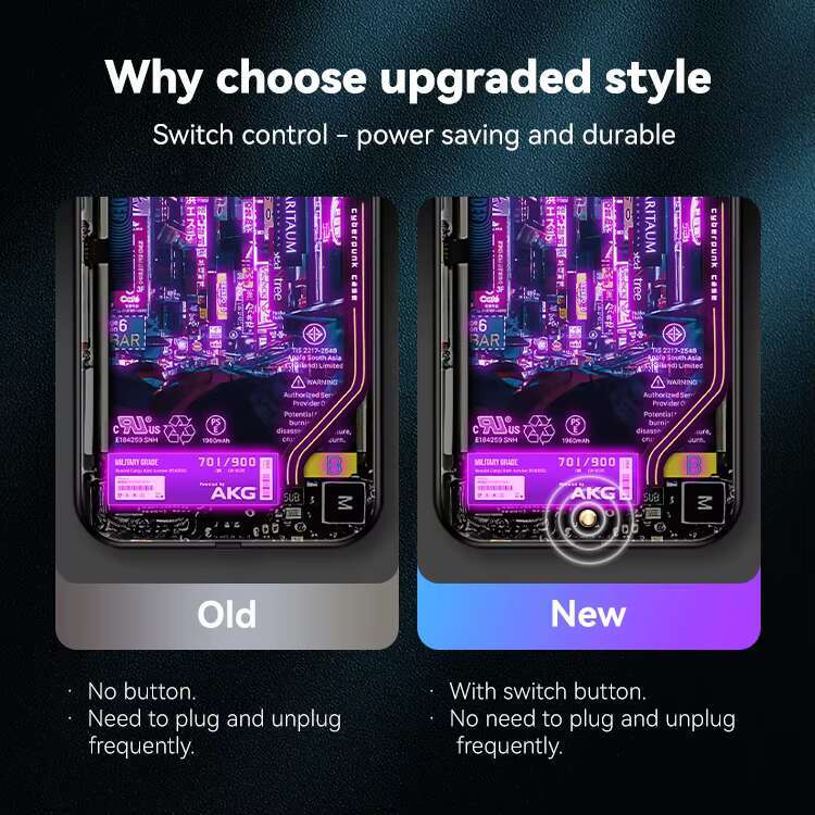 Trending Products 2024 New Arrivals Smart Push Button Switches Luminous case for iphone huawei samsung Mobile Phone Cases