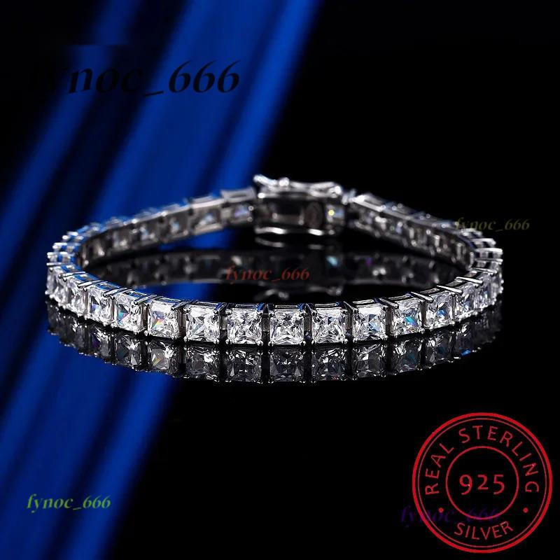 Princess Cut Moissanite Diamond Bangle Bracelet 100% Real 925 Sterling silver Wedding Bracelets For Women Men Engagement Jewelry