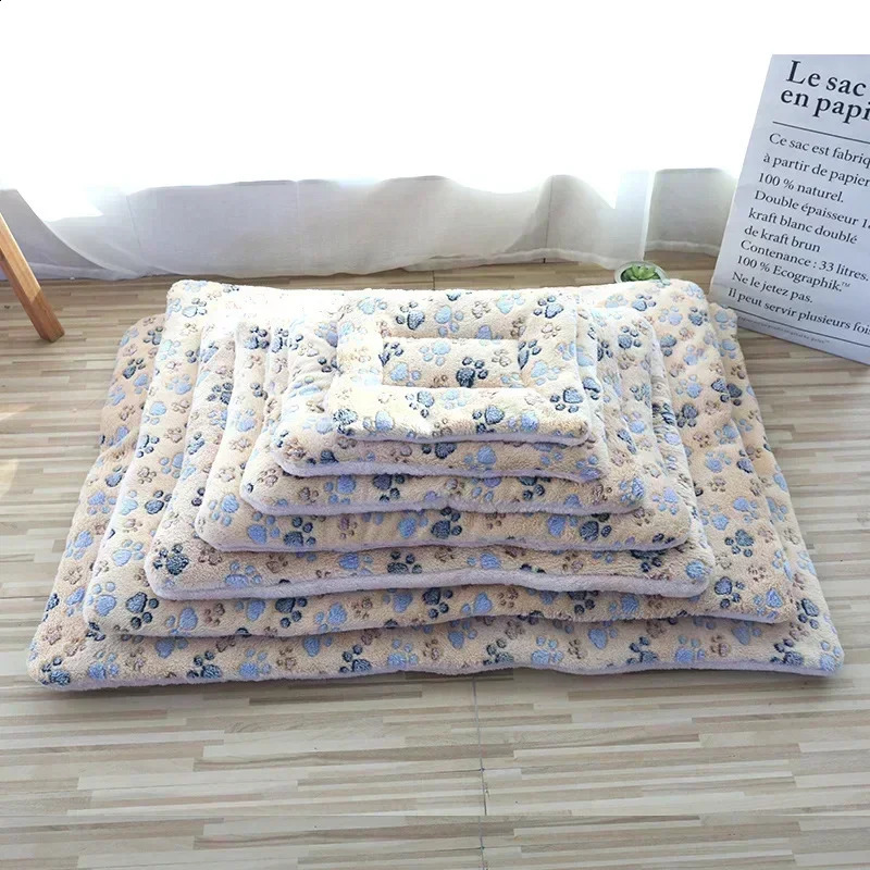 Soft Cat Bed Mats Short Plush Pet Sleeping for Cats Small Dogs Cute Pad Blanket Warm Kitten Cushion Accessories 250312