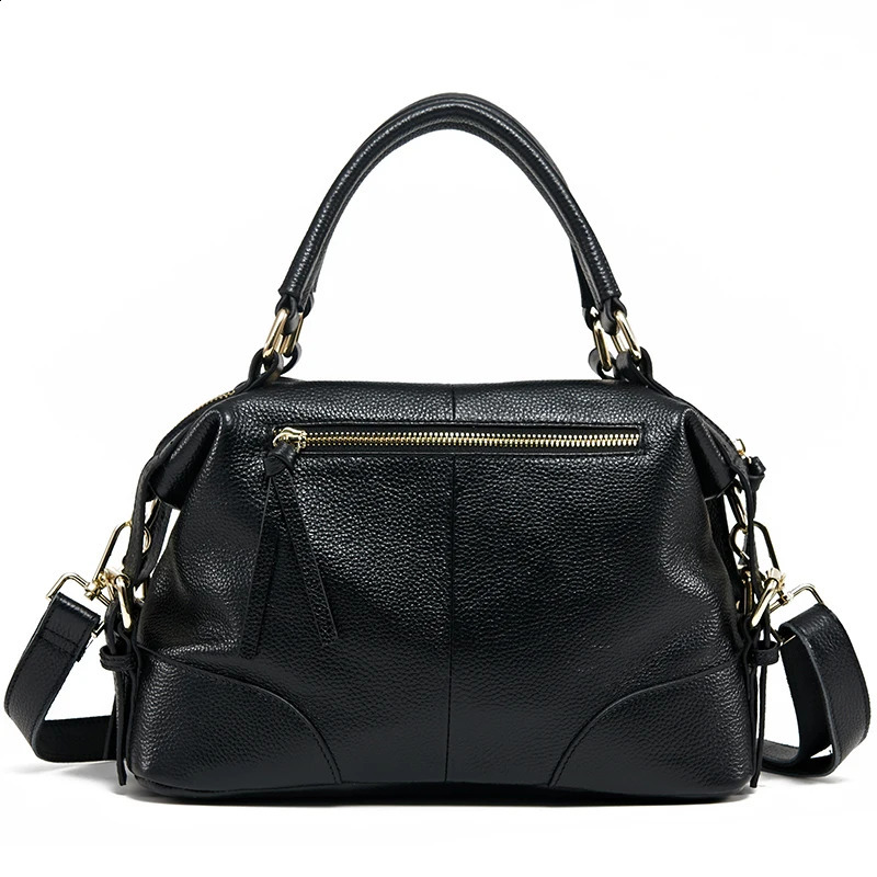 Leather womens bag handcarried with the first layer of cowhide Boston stylish versatile shoulder crossbody 250317