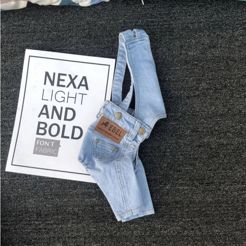 Denim jumpsuit for dogs puppy clothing denim jacket French bulldog Yorkshire Terrier pet pants jeans L 250318