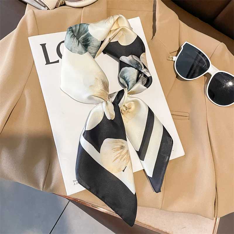 Luxury silk scarves with floral prints for spring and summer in 2025 fashion culture small neck hair bags X250319