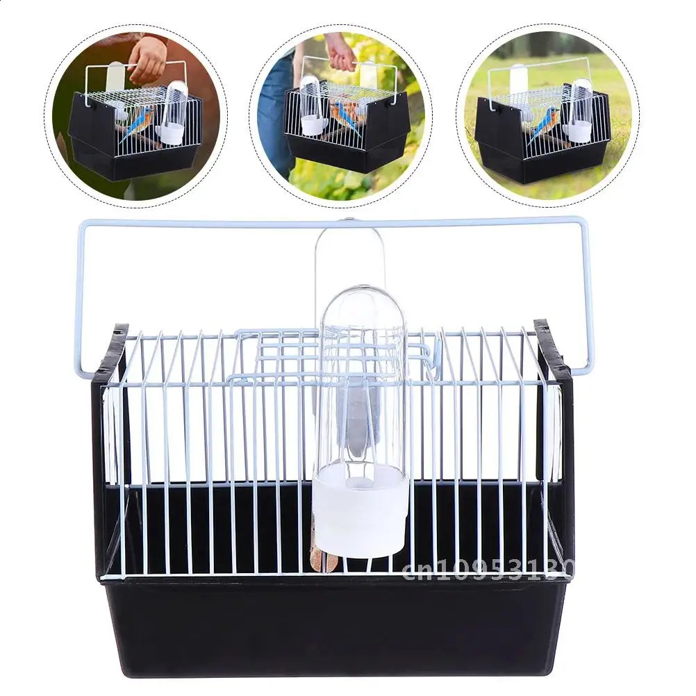 Bird cage portable feeder small carrying case transportation parrot and bird supplies pet handheld plastic 250318