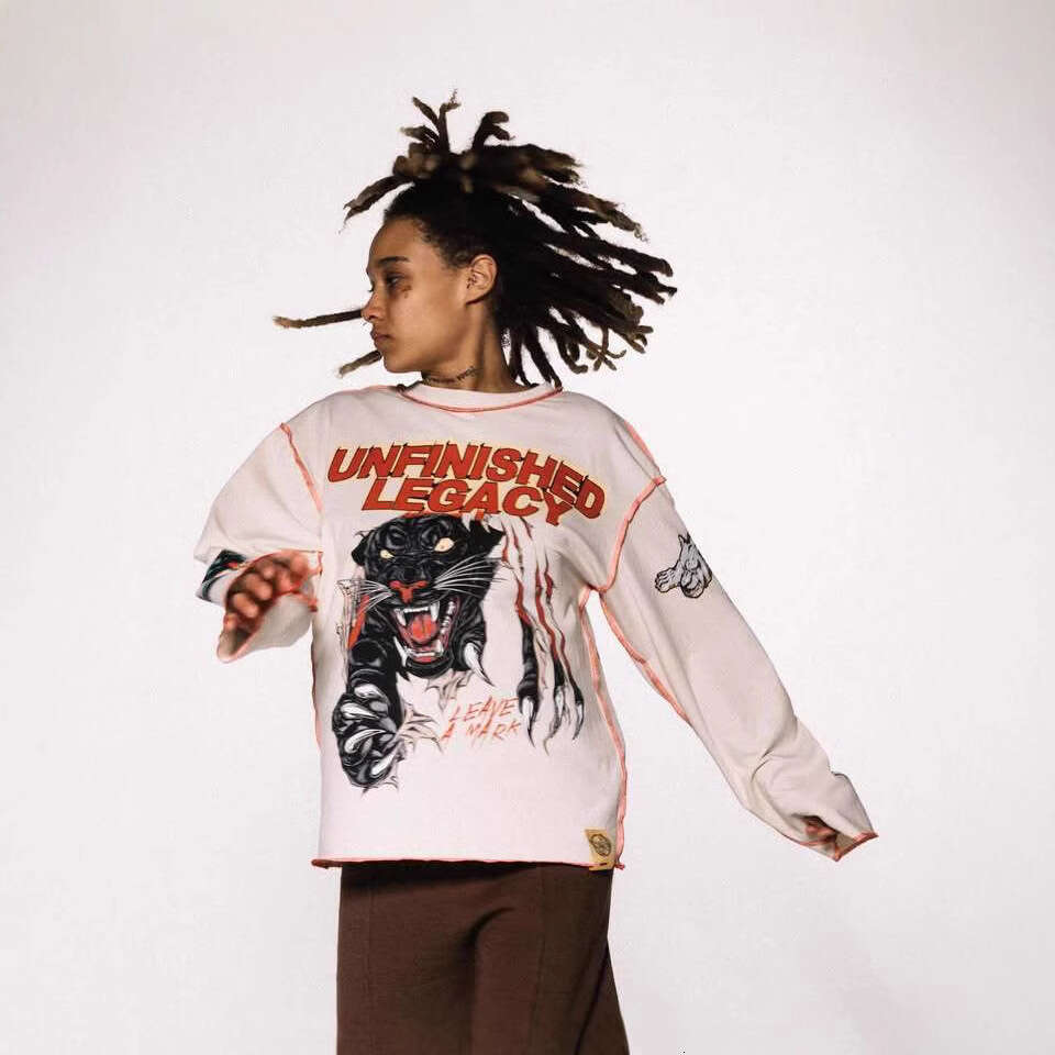 New American animal print casual long sleeved men's and women's versatile
