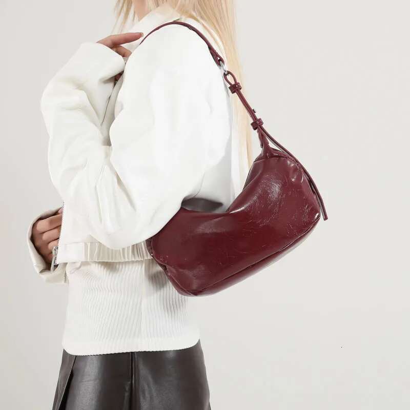Women PU Shoulder Fashion Underarm Large Capacity Chic Hobo Solid Color Simple Carrying Top Handle Bag