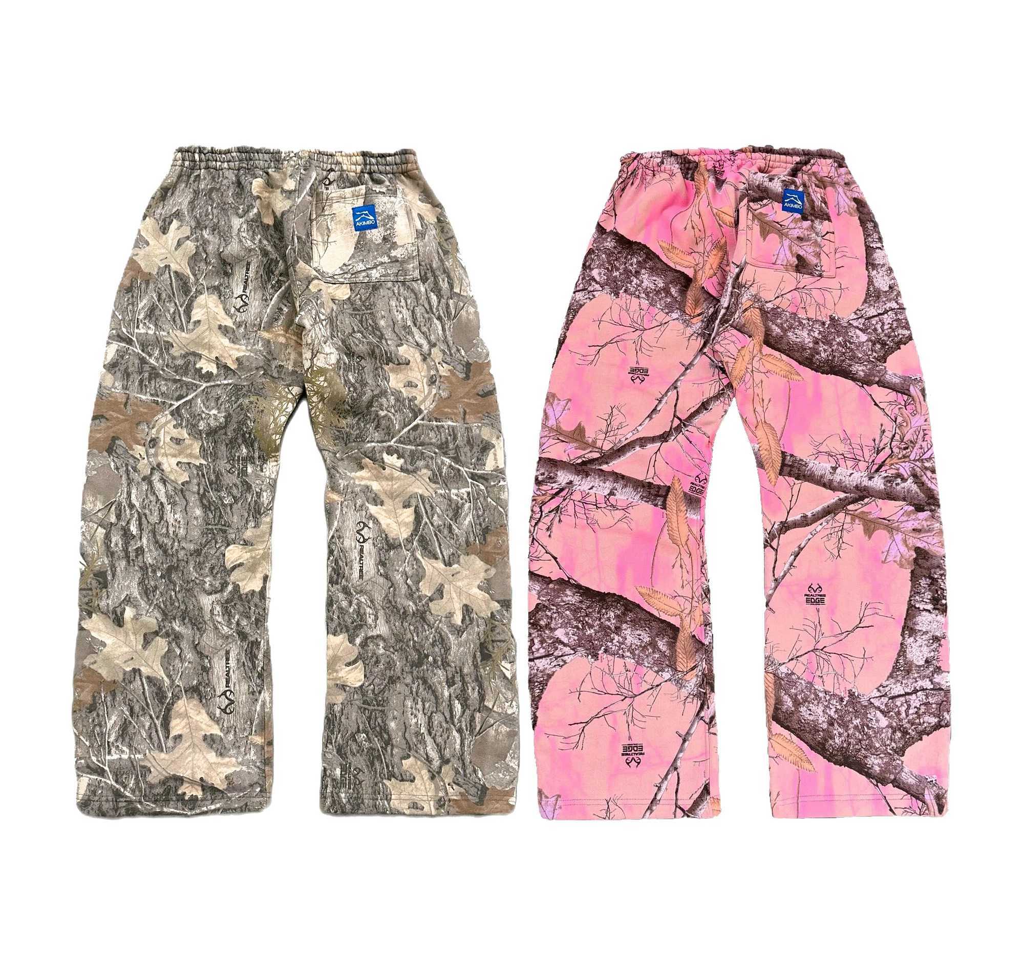 Y2K Trendy Camo Man Pants Gothic Retro Branch Camouflage Unisex Streetwear American Style High Street Loose Straight Sweatpants X250319