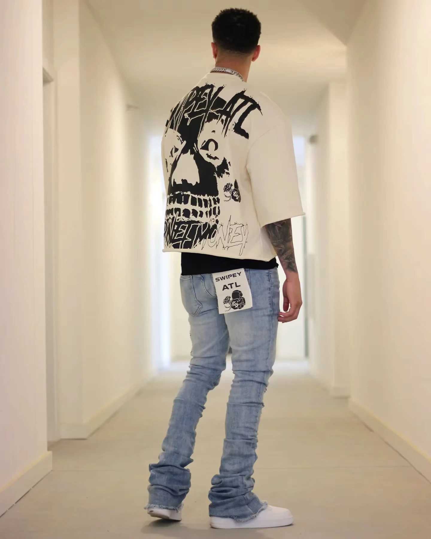 Y2K retro Gothic skull pattern T-shirt for men oversized casual pure cotton short sleeved T-shirt for women tailored top for womenT250318