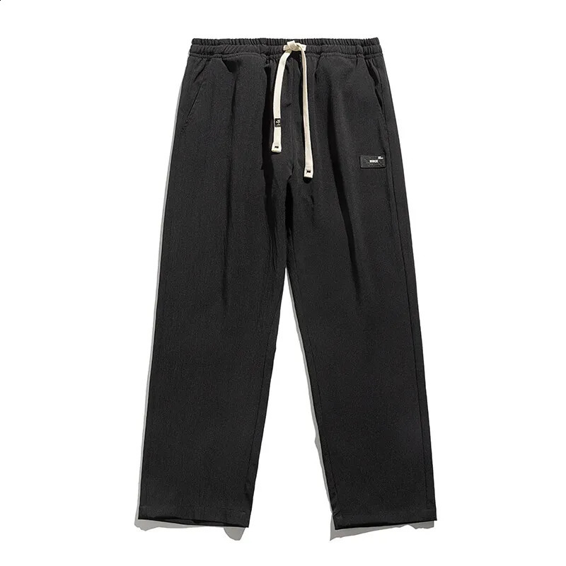 Mens Casual Pants Straight Loose Elastic Waist Jogger Korean Classic Blue Black Gray Male Trousers Plus Size 4XL 5XL 250311