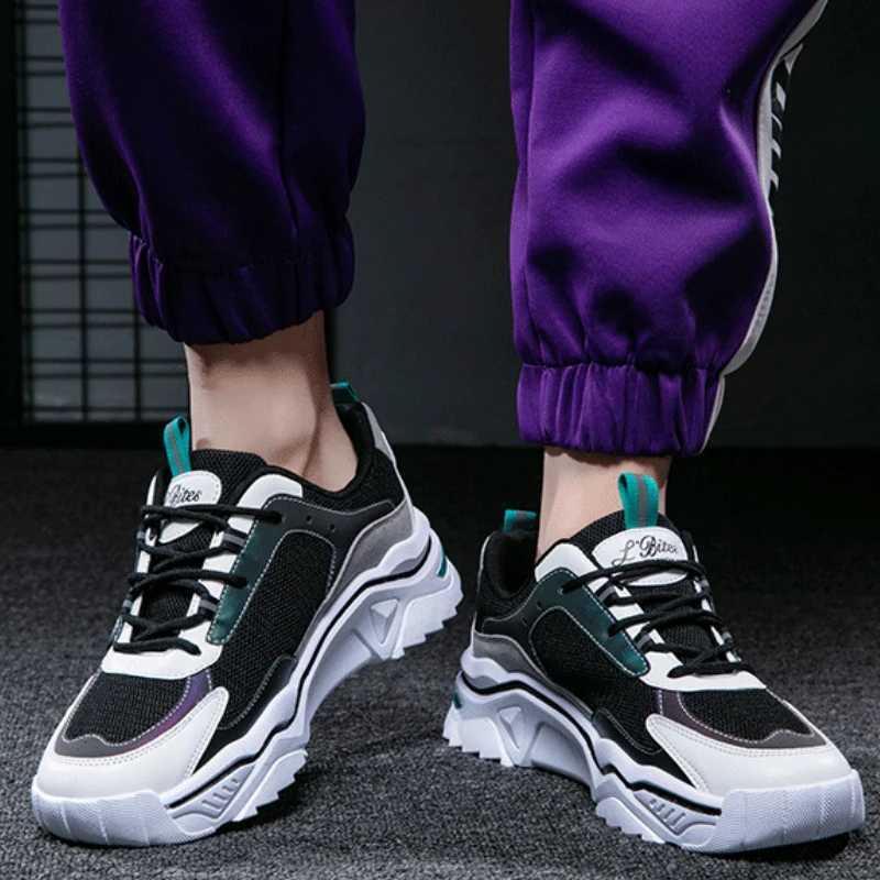 Fashion Mens Sneakers Breathable Casual Shoes Platform Mesh Vulcanized Shoes New Non Slip Tennis Shoe Outdoor Men Running Shoes Z250319