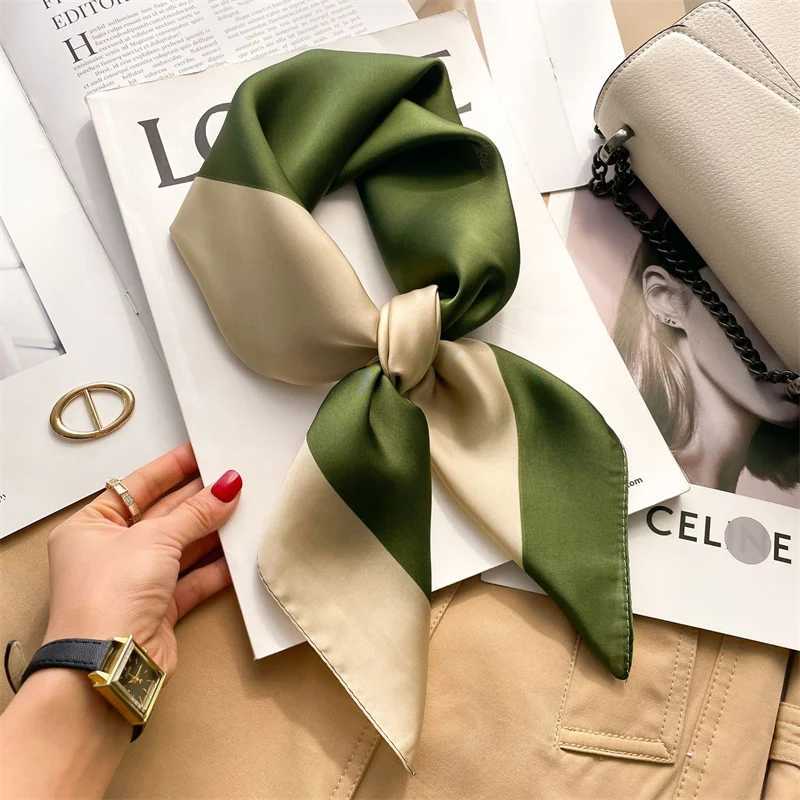 Fashion Flower Print Satin Square Silk Scarf for Wen Hand Bag Wrist Wraps Lady Scarves Shawl Design Neckerchief Foard X250319