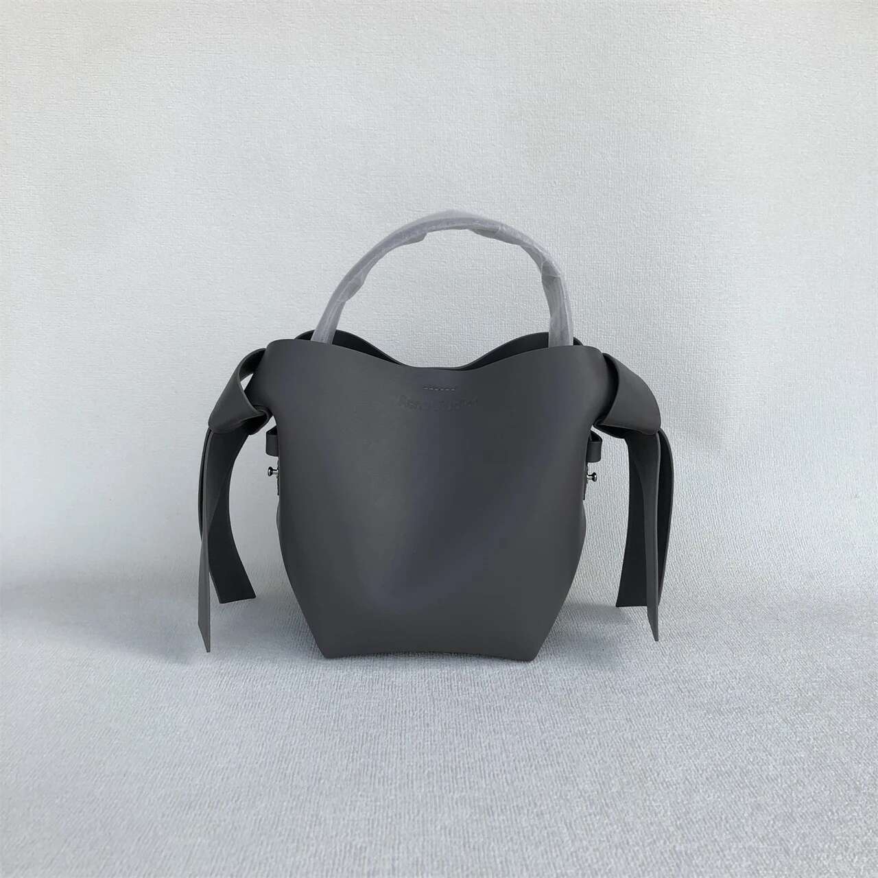 Acstudios Musubi Women's Genuine Leather Bow Commuter Simple Shoulder Crossbody Handbag Bucket Bag