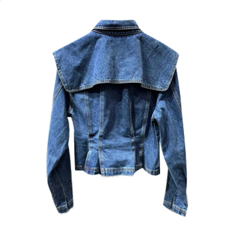 Getspring Womens Denim Jacket Retro Large Pocket Decoration High Waist Short Coat Fashion Full Set Autumn Top 250319