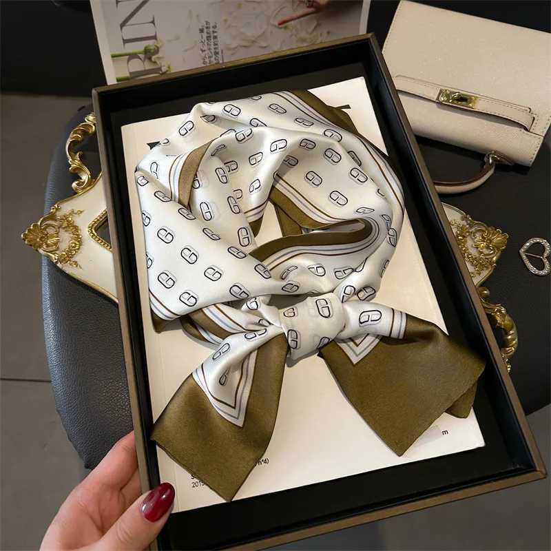French polka dot silk scarf collar foard Fem hair scarf collar tie womens tight scarf soft satin X250319