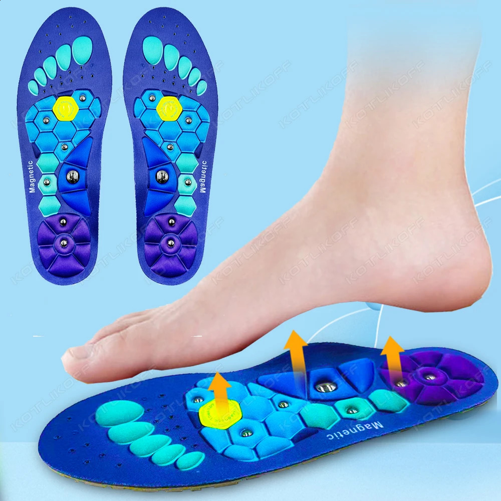 1 Pair Acupressure Foot Insoles for Men Women Orthopedic Gel Magnetic Shoe Inserts Magnet Technology Support Insole 250319