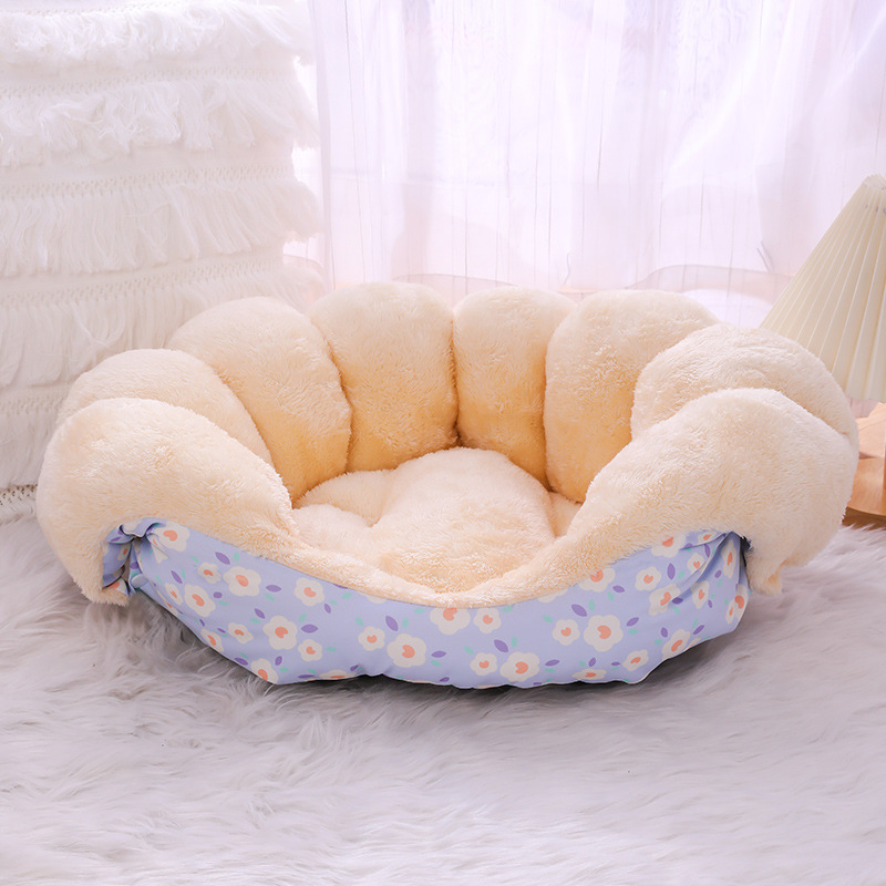 Warm Velvet-Lined Pet Bed - Thick Insulated Cat & Dog Nests for Cozy Winter Nights - view 9
