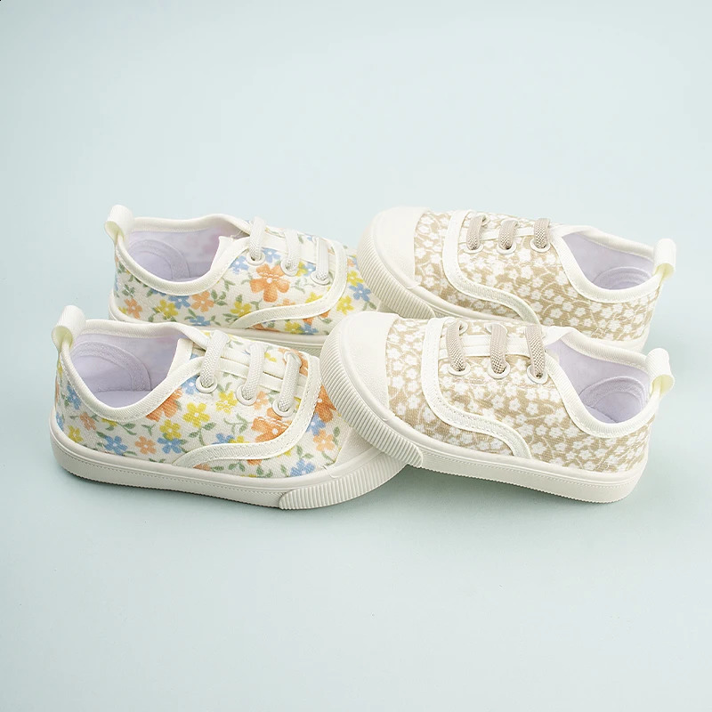 Good-looking Princess Shoes for Little Girls Casual Lovely Print Canvas Suitable for Toddlers EKF35 250319