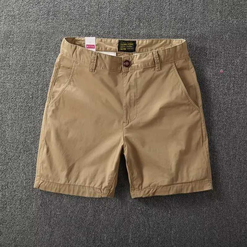Summer Textured Washed Mens Casual Shorts Trendy Mens Soil Pure Cotton Solid Color Versatile Slim Fitting Workwear Capris W250319