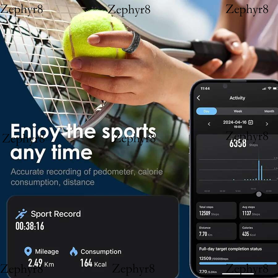 2025 New model smart vintage ring integrates design with modern technology, offering a stylish and practical wearable device.black