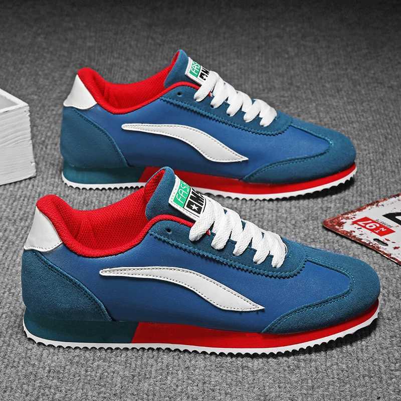 Hot selling blue mens fashionable sports shoes classic leather sports shoes mens training shoes designer sports shoes mens running shoes Z250319