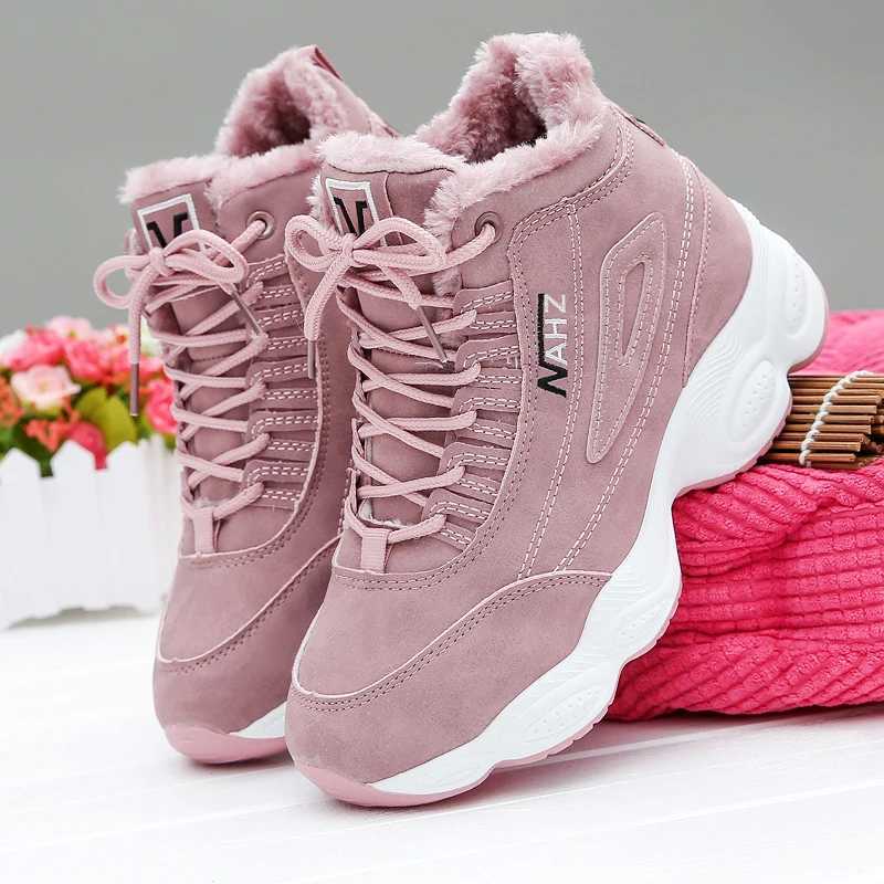 2023 Winter Women Running Shoes Ladies Non-slip Waterproof Casual Shoes Warm Plus Cotton Sneakers Fashion Thick Sole Sport Shoes Z250319