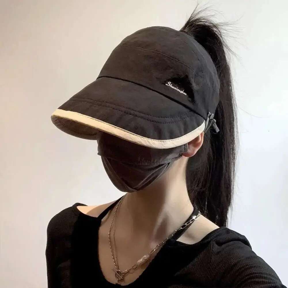 Wide Brim Women Baseball Caps Fashion Empty Top Sun Protection Outdoor Beach Cap Anti UV Folding Fisherman Hat