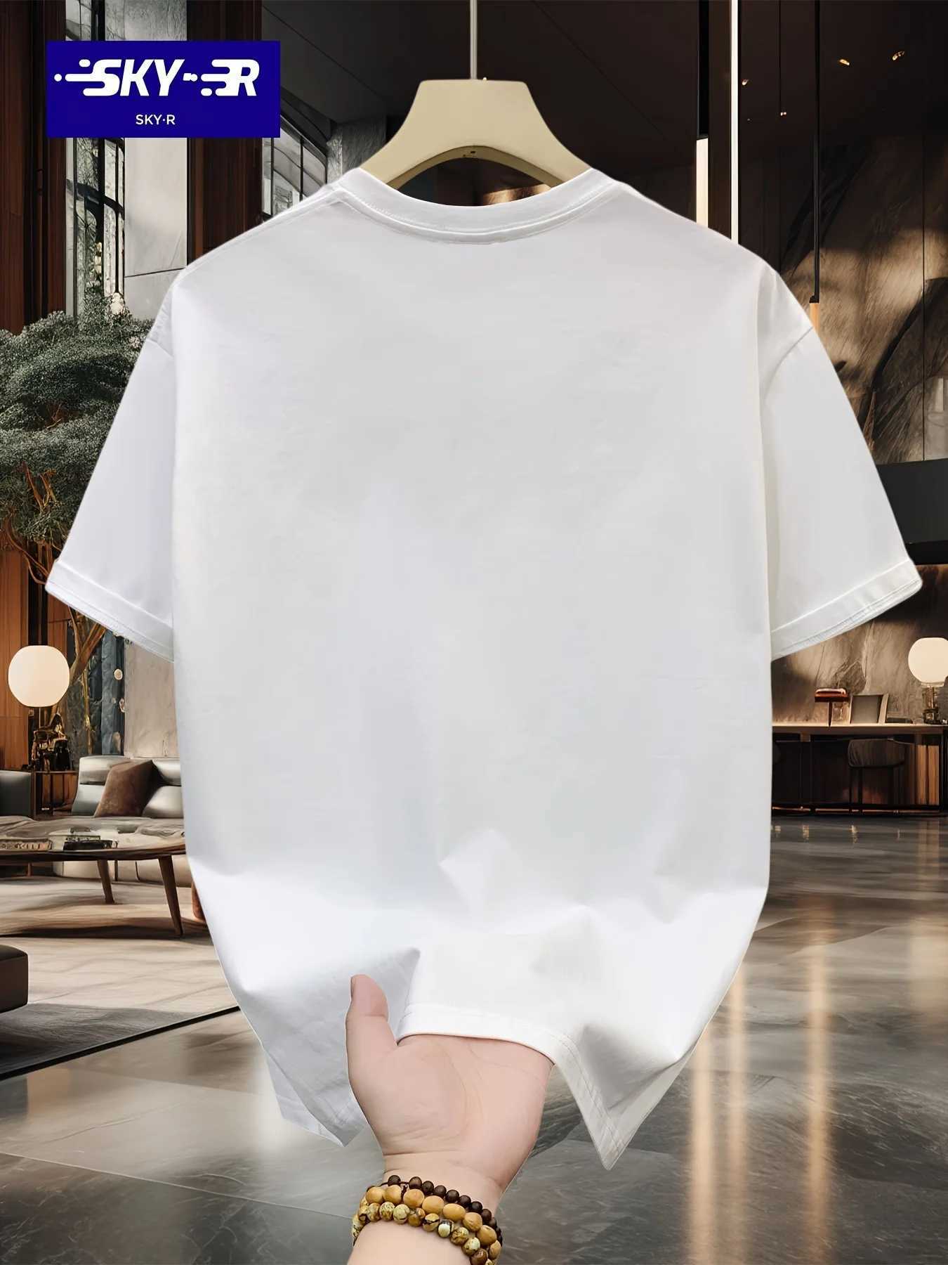 Summer mens 100% pure cotton casual sports loose large letter pattern printed comfortable round neck short sleeved T-shirt topT250318