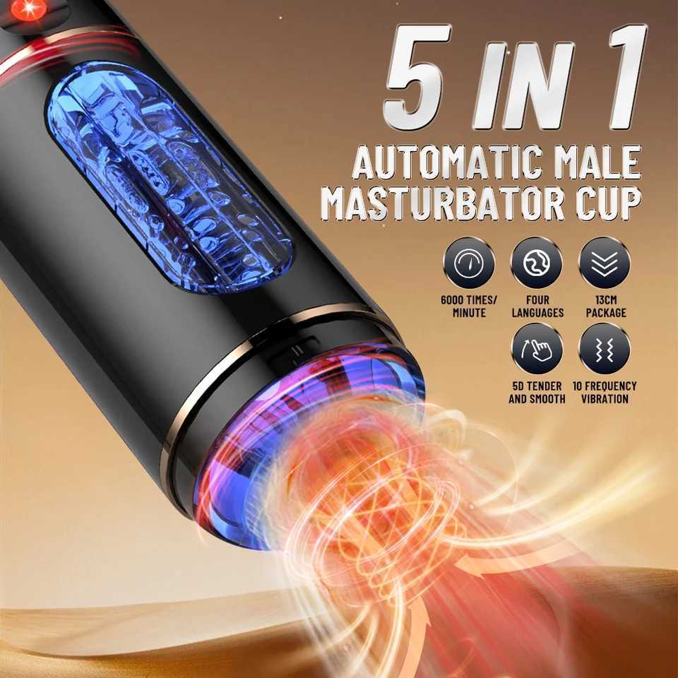 Automatic Male Masturbation Cup Intelligent Voice Mens Masturbator Pocket Pussy Penis Training Vibrator Sex Toy JoinjjtoyXJ250319