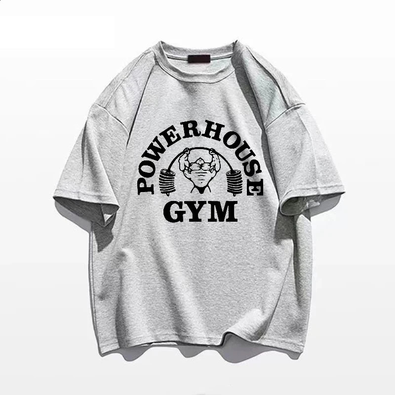 Summer gym Tshirt cotton oversized womens graphic printing sports fashion trend mens highquality clothing 250318