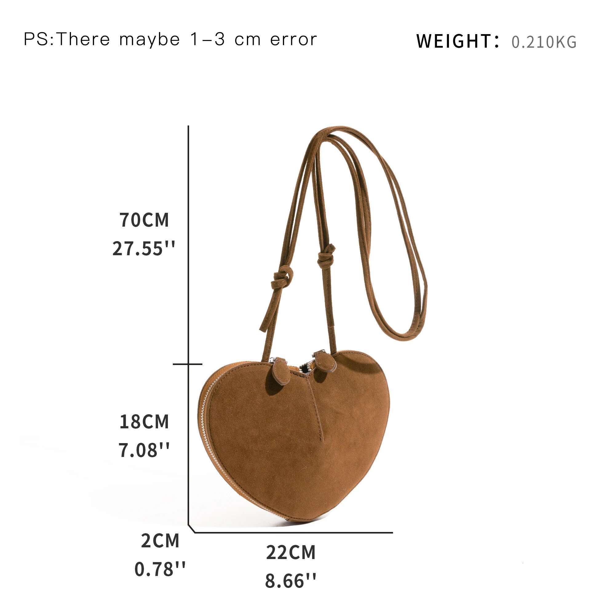 MABULA Faux Suede Vintage Heart Shape Crossbody Bohemian Fashion Design Purse For Woman Simple Casual Phone Bag