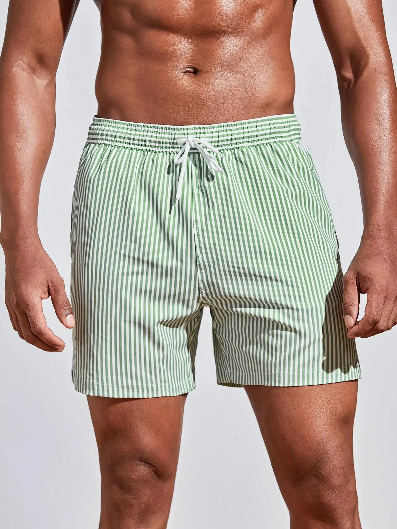 3d Line Splicing Mens Sports Shorts For Summer Casual Soft Personalized Breathable Holiday Polyester Beach Surfing 250319