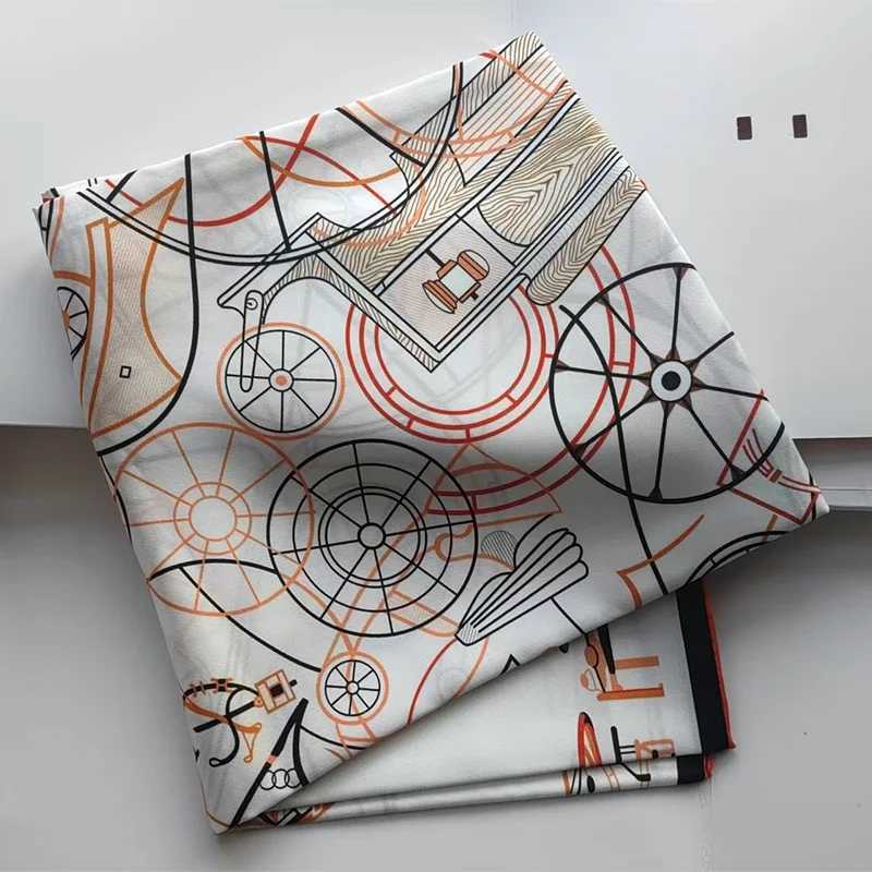 90% silk scarf 100% silk scarf shawl collar double-sided identical printing 14mm X250319