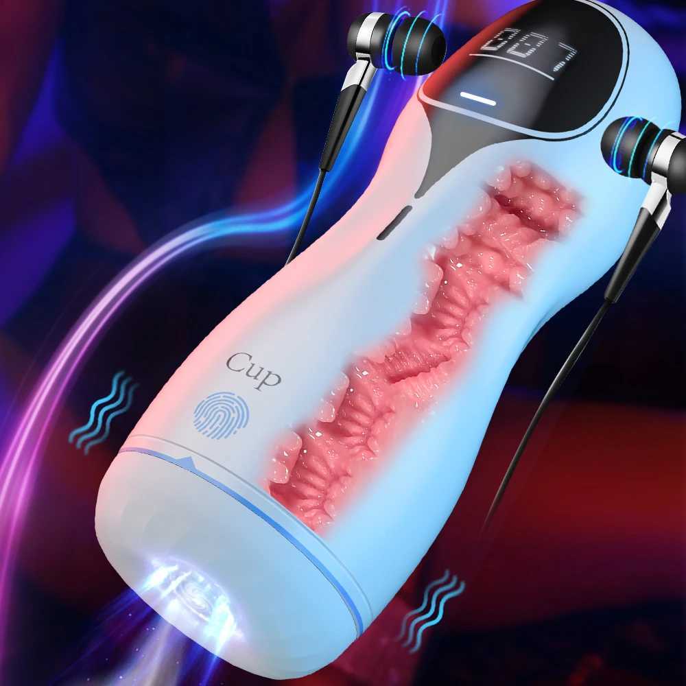 Powerful Sucking Masturbation Cup Realistic Anal Vagina Pocket Pussy Oral Massage Master Male Masturbator Sex Toys for Men 18+XJ250319