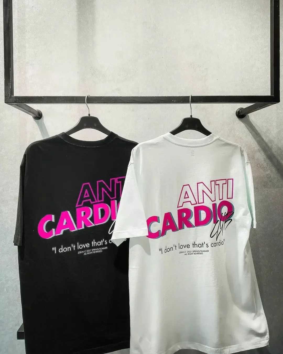 ANTI CARDIO T-shirt Gym 2023 Mens Summer Cotton Casual Short sleeved T-shirt Mens T-shirt Training Top Fashion Womens T-shirtT250318
