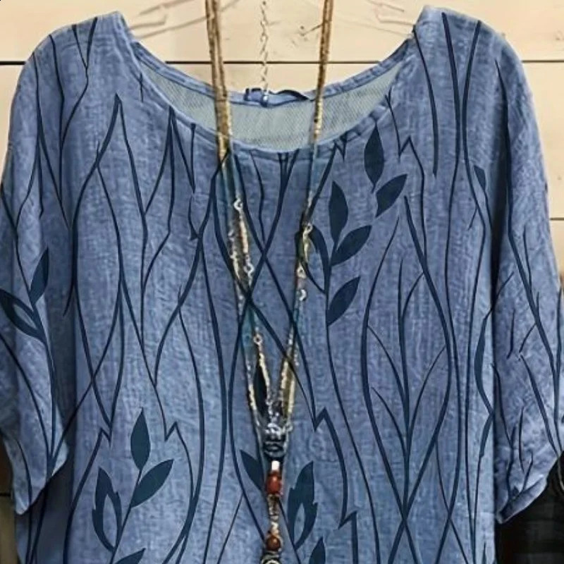 fashion selling plus size womens retro Tshirt shirt casual floral print short sleeved 250319